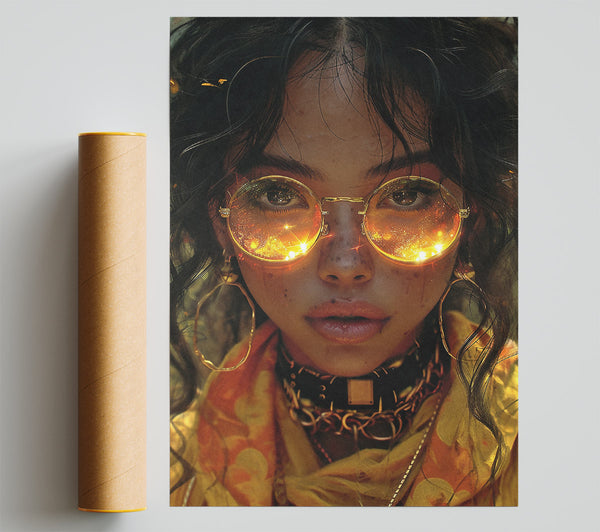 Looking Through Her Glasses Poster