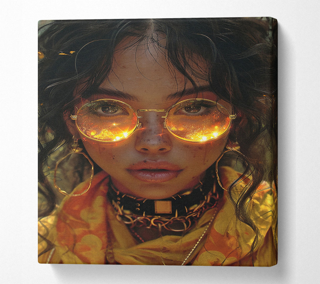  A Canvas Print of Looking Through Her Glasses Canvas Wall Art