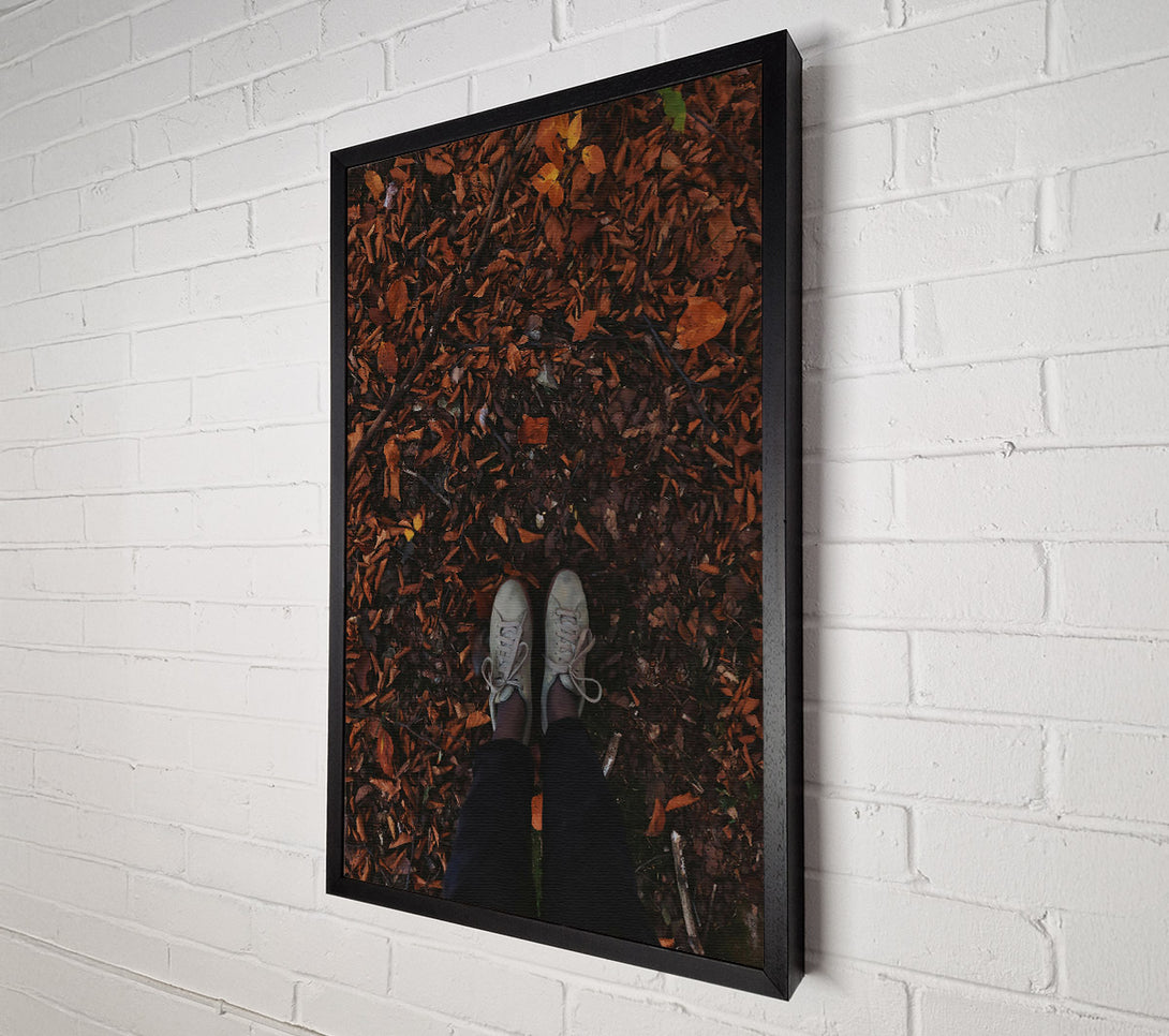  A Canvas Print of Autumn Brown Footsteps Canvas Wall Art
