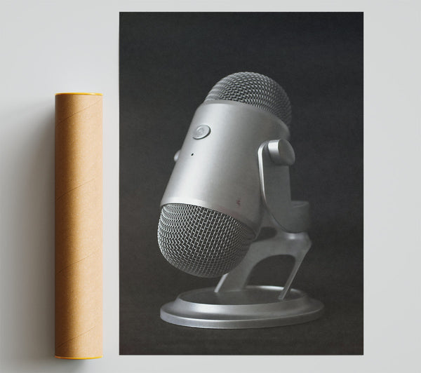 Silver Microphone Ready Poster