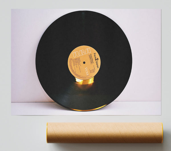 Golden Vinyl Spin Poster