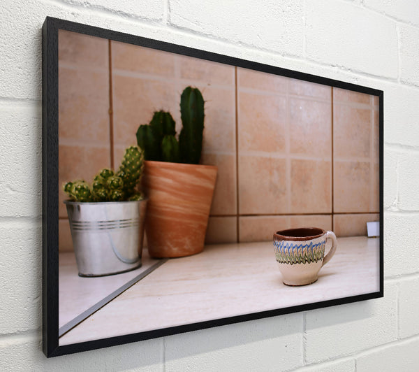 White Cup With Blue Trim