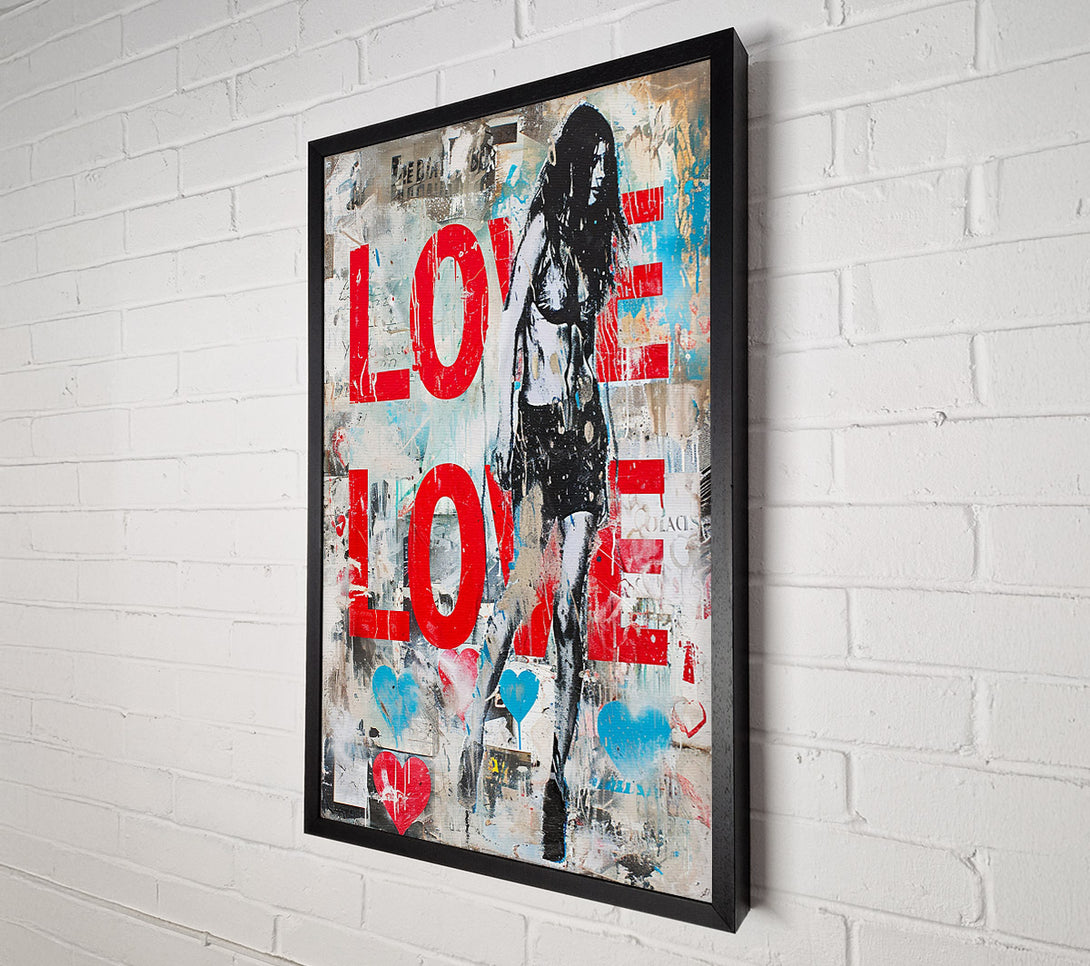  A Canvas Print of Love Punk Grafitti Canvas Wall Art