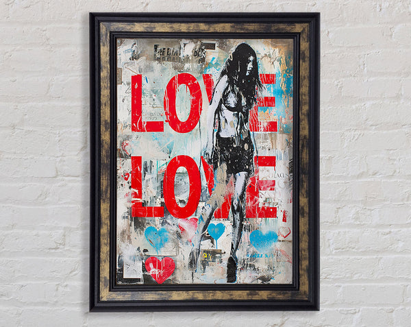 Love Punk Grafitti Framed Print