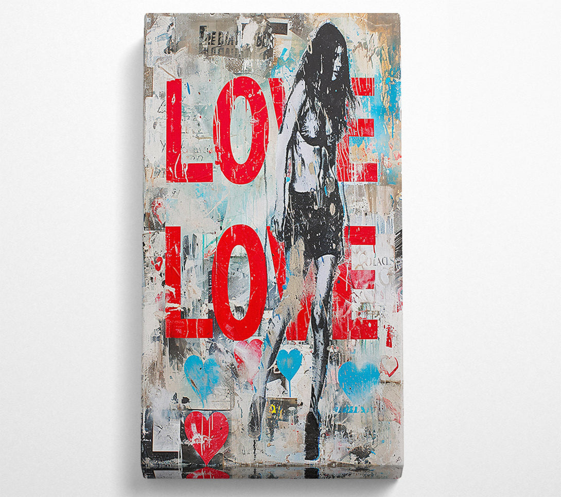  A Canvas Print of Love Punk Grafitti Canvas Wall Art