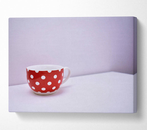  A Canvas Print of Red Polka Dot Mug Canvas Print