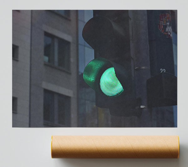 Green Light Cityscape Giclee Print