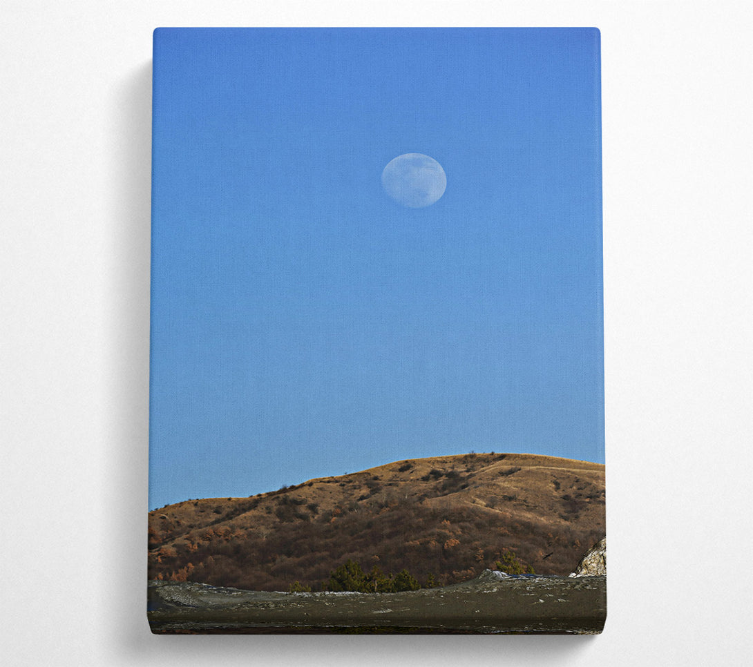  A Canvas Print of Blue Sky Moonrise Canvas Print