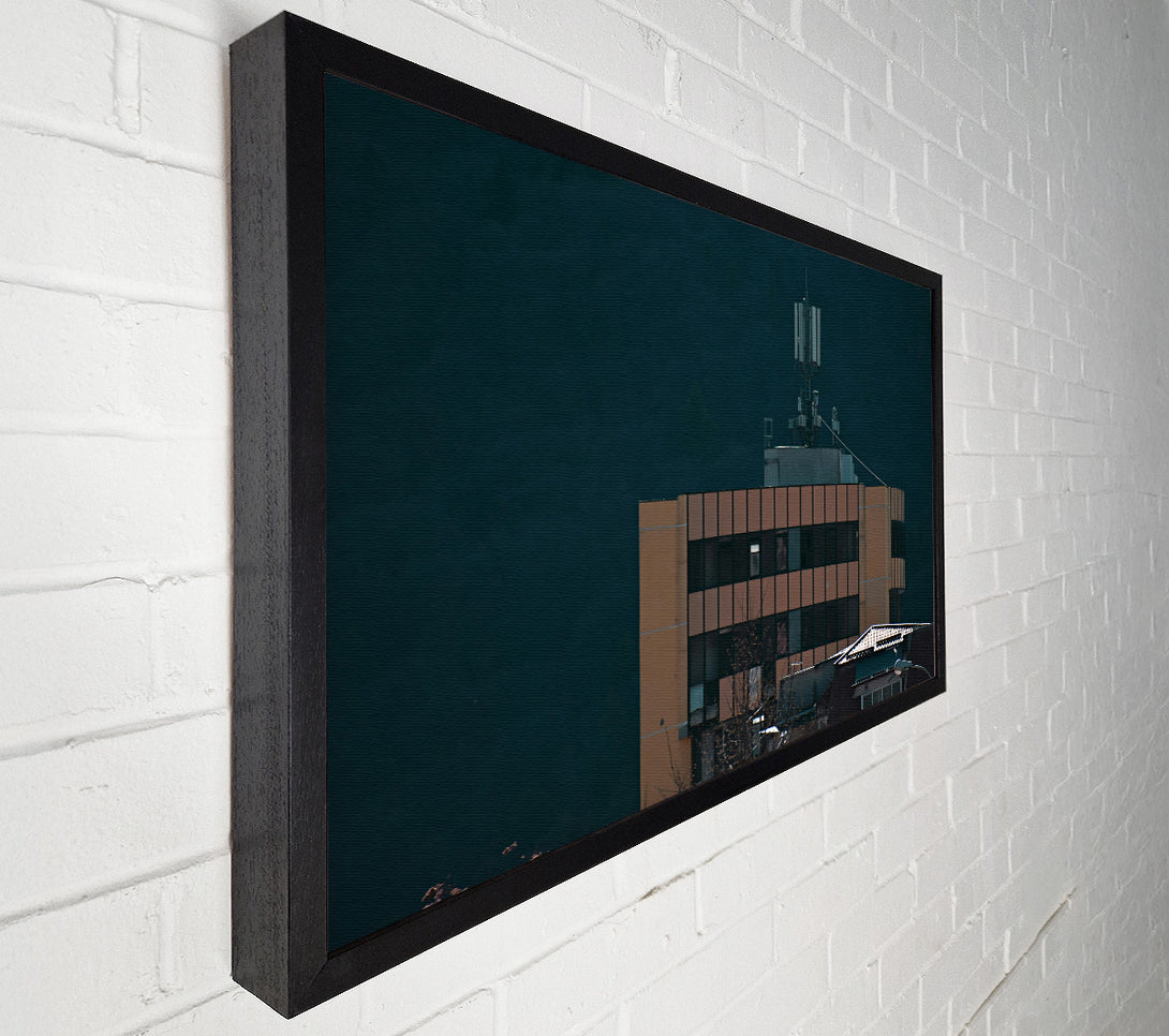 A Canvas Print of Orange Building Silhouette Canvas Art
