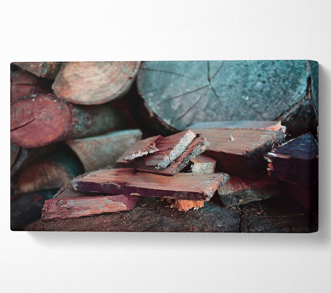  A Canvas Print of Crimson Wood Splinters Canvas Wall Art