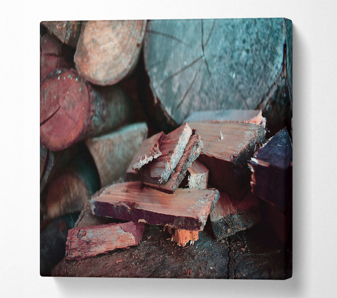  A Canvas Print of Crimson Wood Splinters Canvas Wall Art