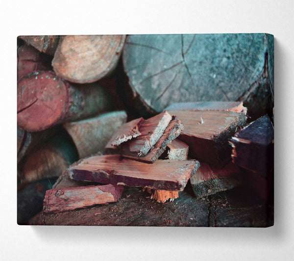  A Canvas Print of Crimson Wood Splinters Canvas Wall Art