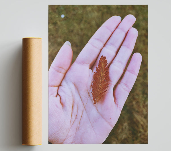Russet Leaf In Palm Giclee Print