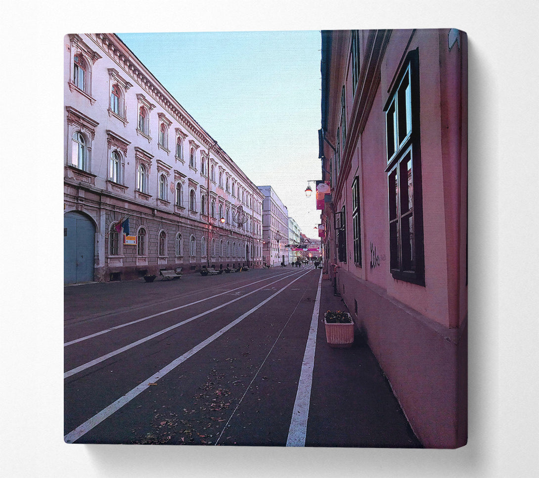  A Canvas Print of Pink City Street Canvas Art