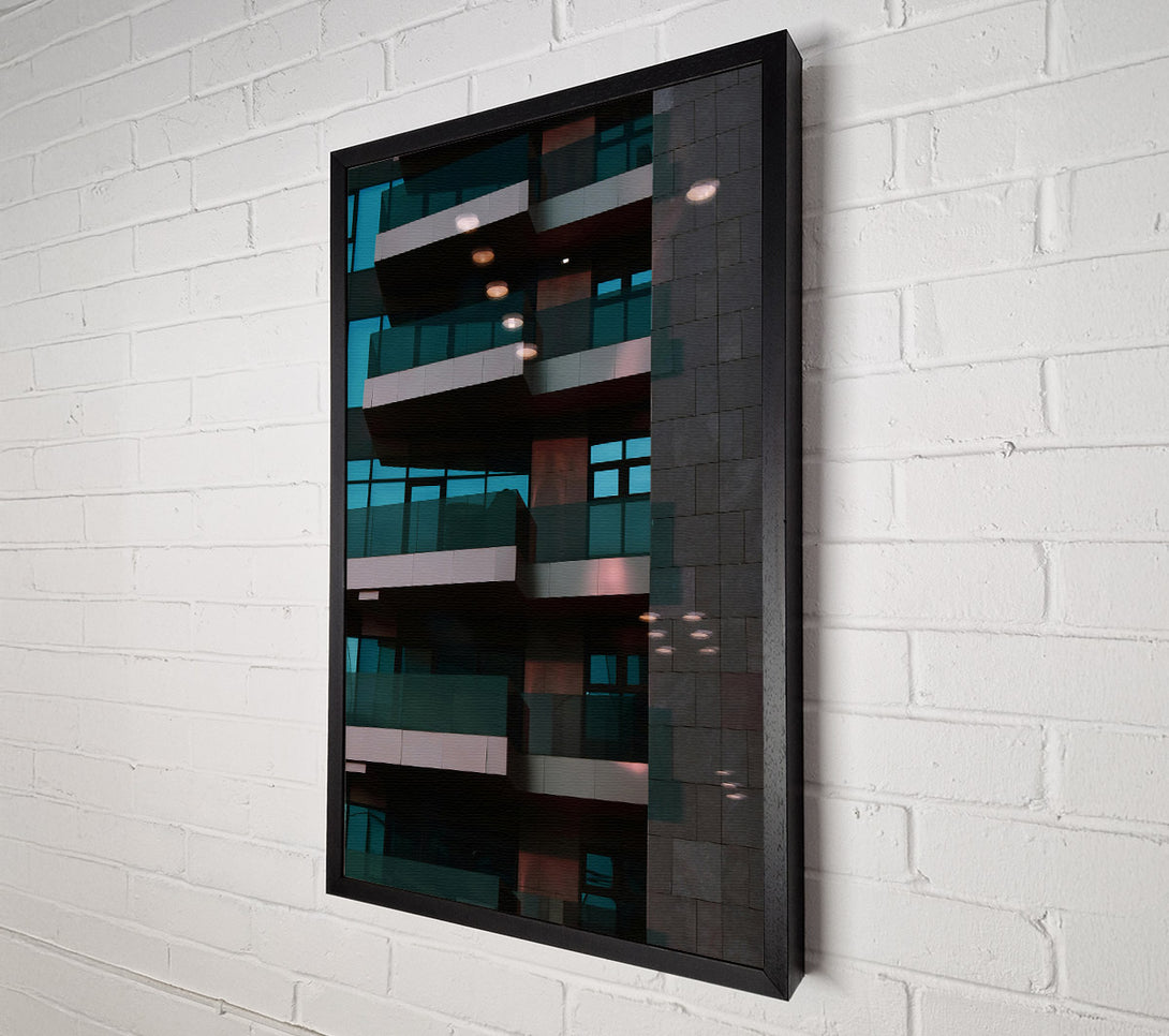  A Canvas Print of Teal City Reflections Canvas Art