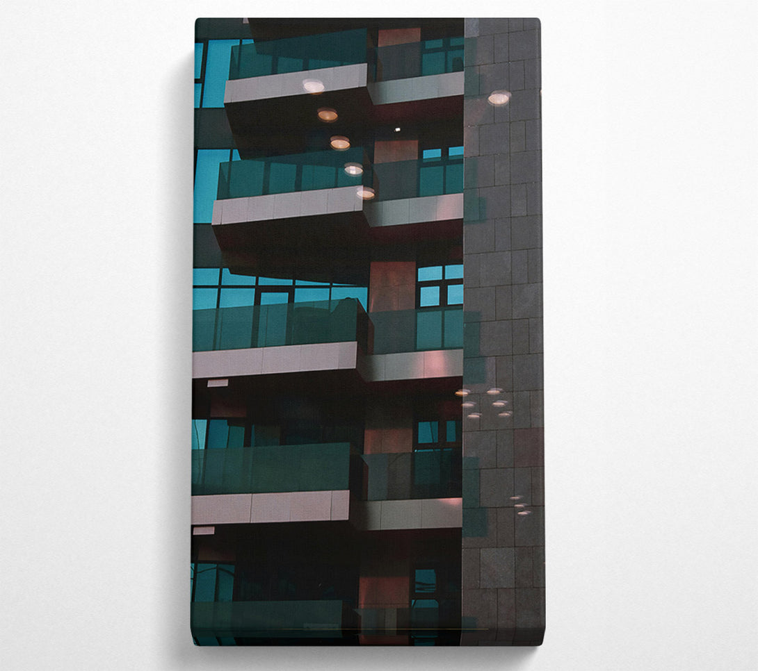  A Canvas Print of Teal City Reflections Canvas Art