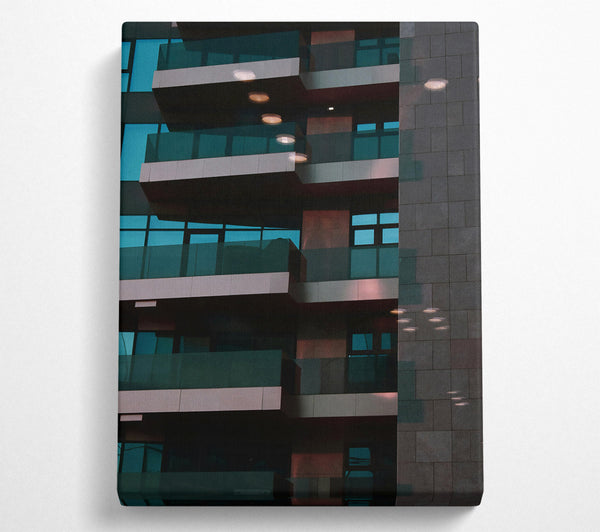  A Canvas Print of Teal City Reflections Canvas Art