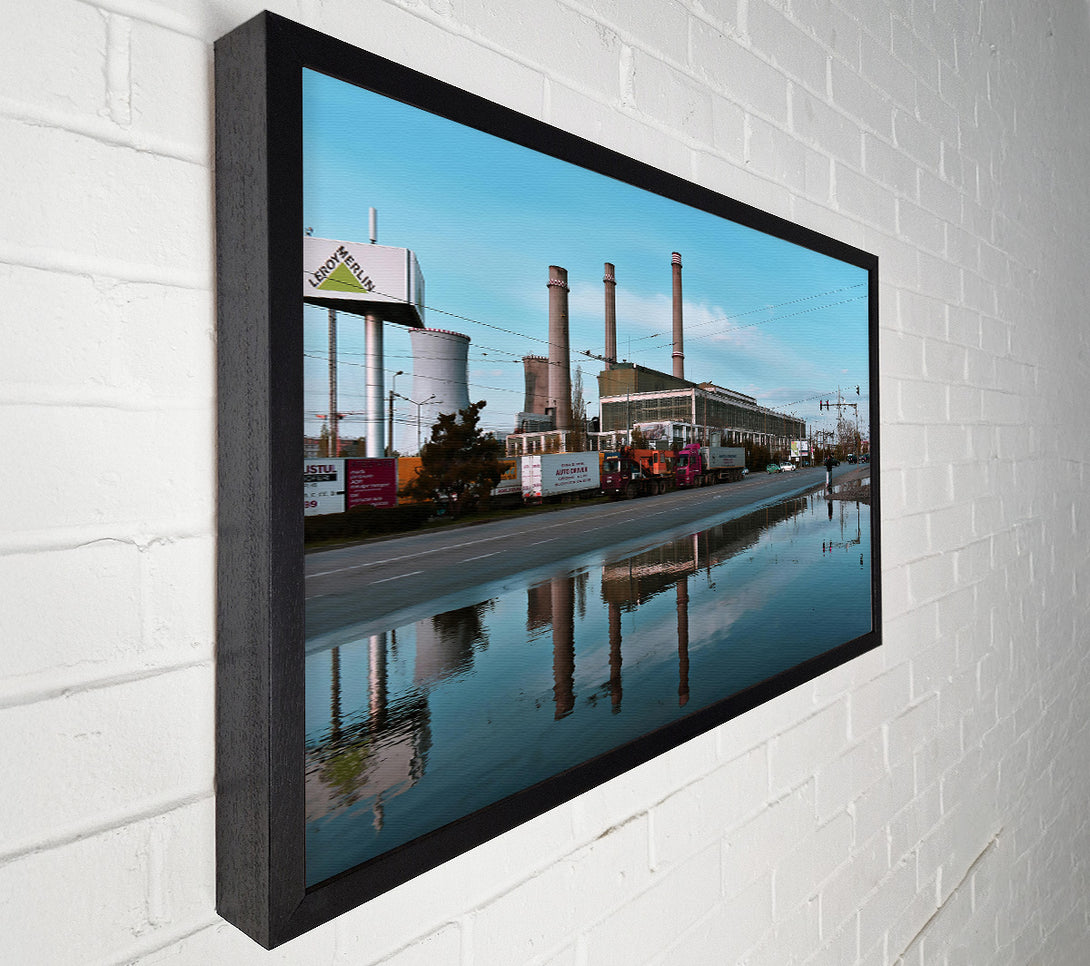  A Canvas Print of Blue Reflections Of Industry Canvas Print