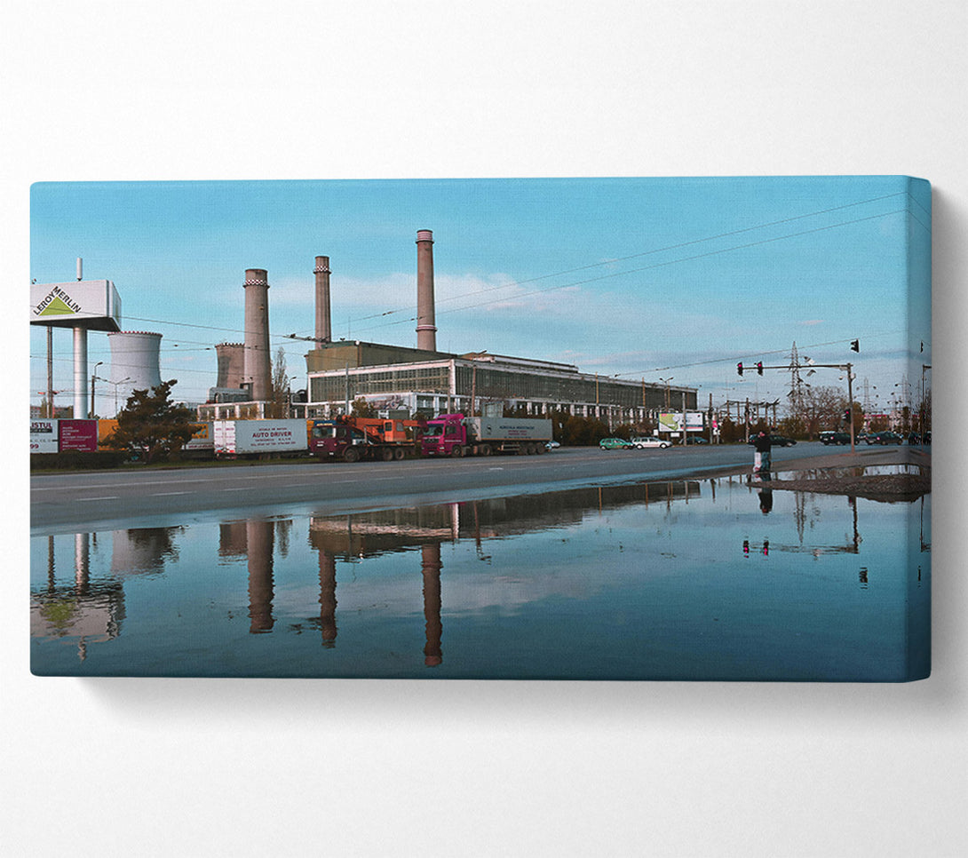  A Canvas Print of Blue Reflections Of Industry Canvas Print