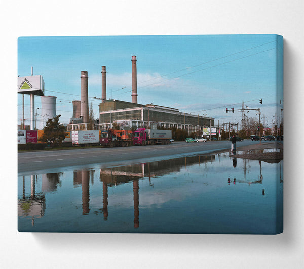 A Canvas Print of Blue Reflections Of Industry Canvas Print