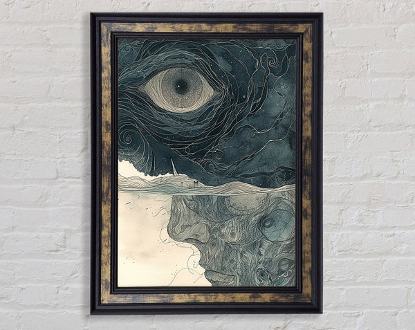Mad Eye Face Framed Print
