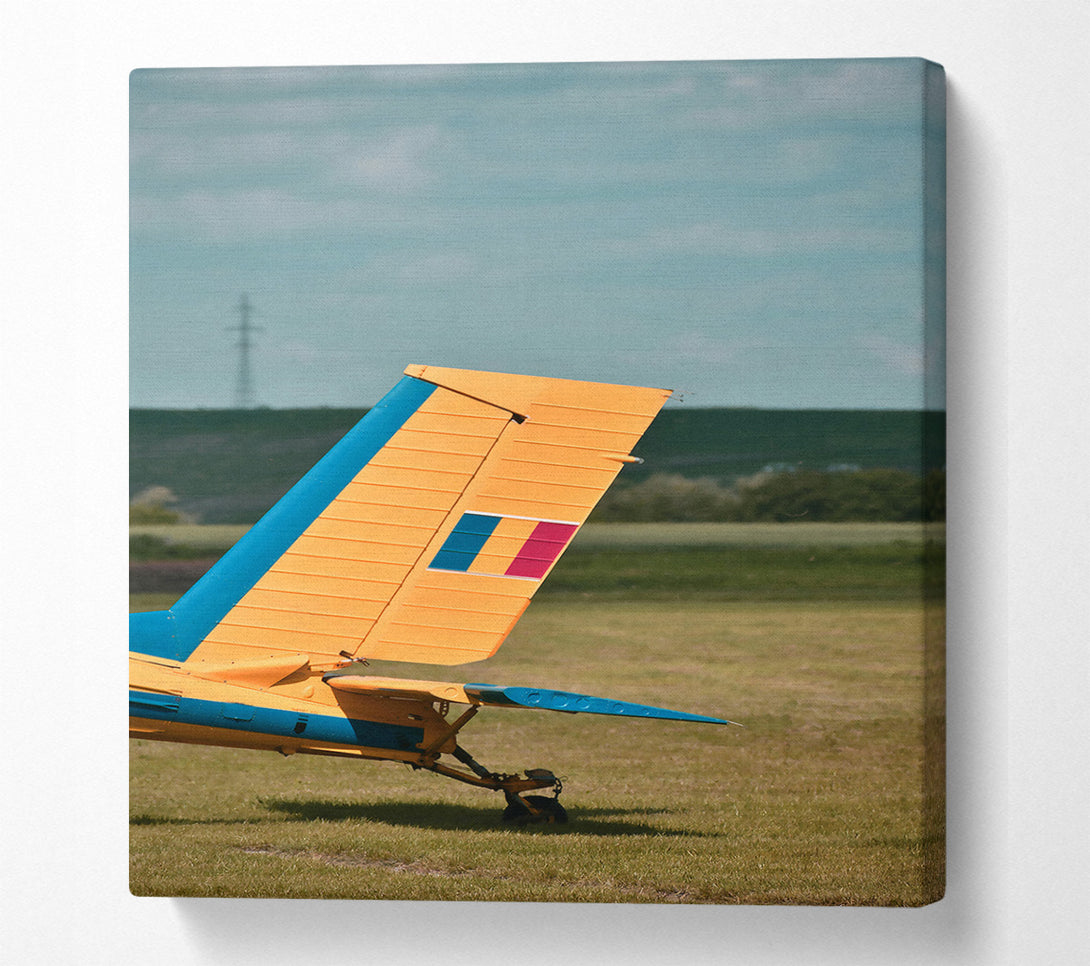  A Canvas Print of Yellow Plane Tail Canvas Art