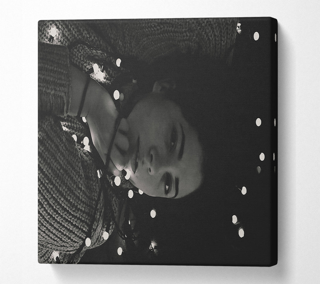  A Canvas Print of White Lights And Grey Canvas Print