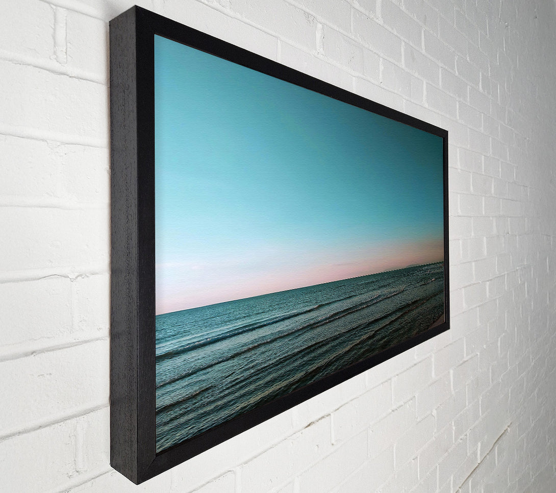  A Canvas Print of Teal Horizon Calm Canvas Print