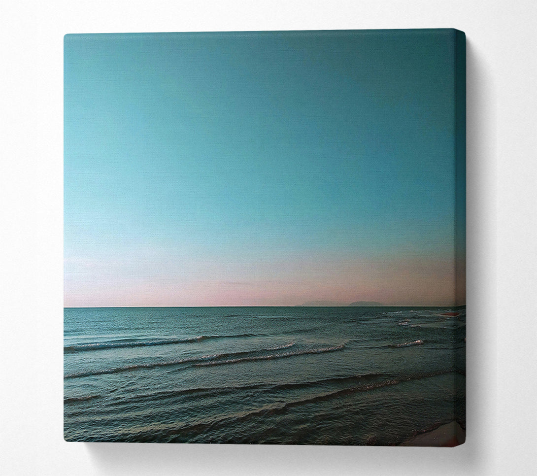  A Canvas Print of Teal Horizon Calm Canvas Print