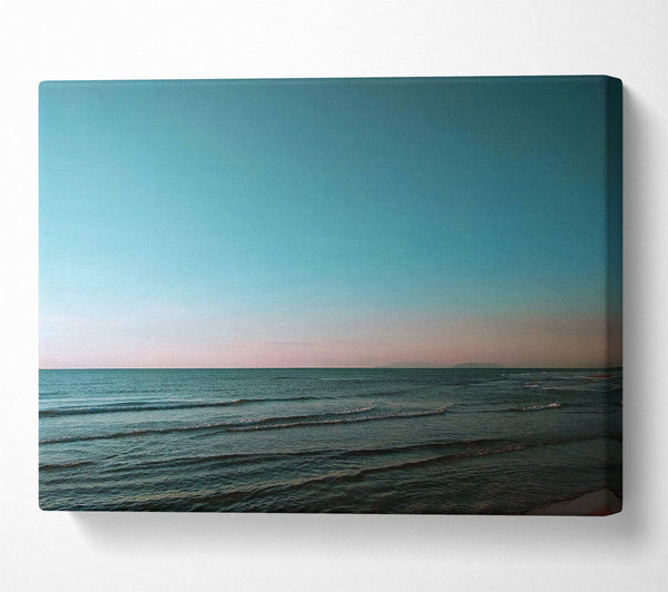  A Canvas Print of Teal Horizon Calm Canvas Print