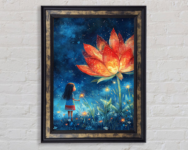 Magic Flower Girl Framed Print