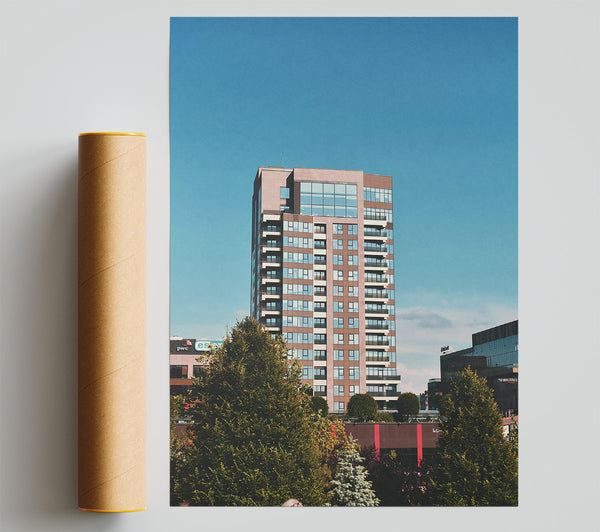 Brown Glass Cityscape Giclee Print