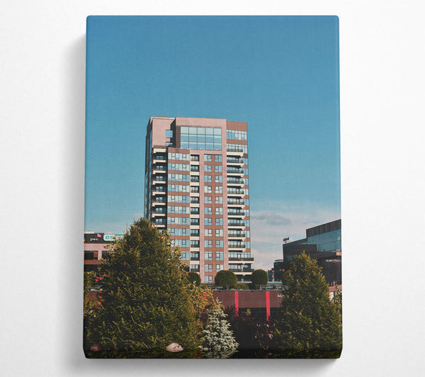  A Canvas Print of Brown Glass Cityscape Canvas Art