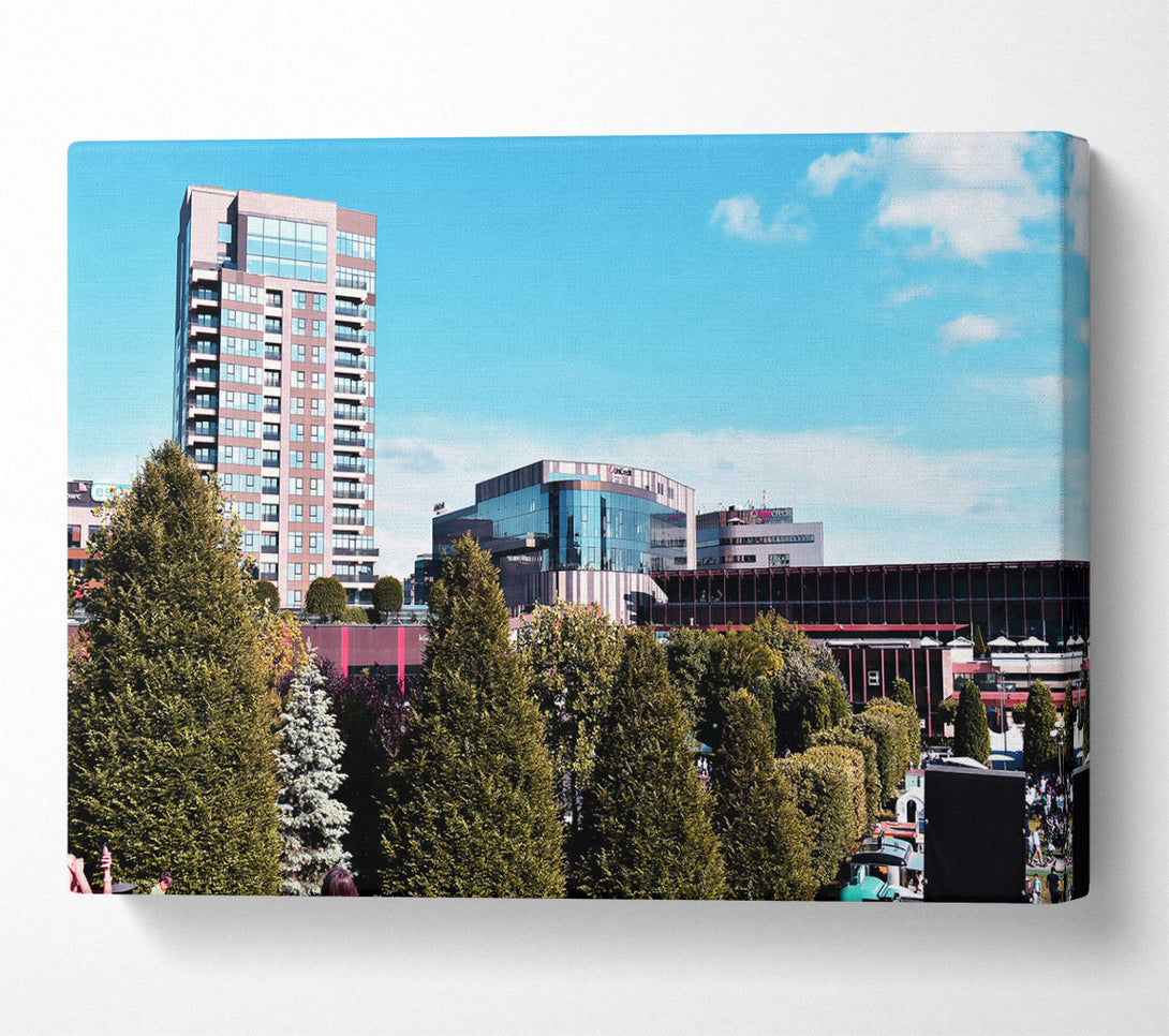 A Canvas Print of Blue Glass Skyline Canvas Wall Art