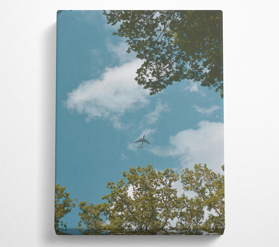  A Canvas Print of Blue Sky Plane Flight Canvas Wall Art