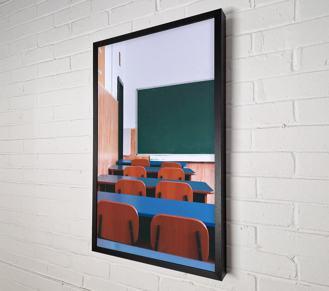  A Canvas Print of Blue Empty Classroom Canvas Wall Art