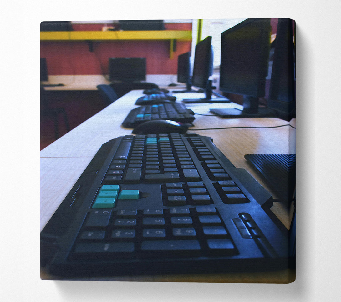 A Canvas Print of Black Keyboard Glow Canvas Print