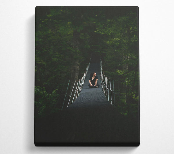 Green Swaying Bridge Canvas Art