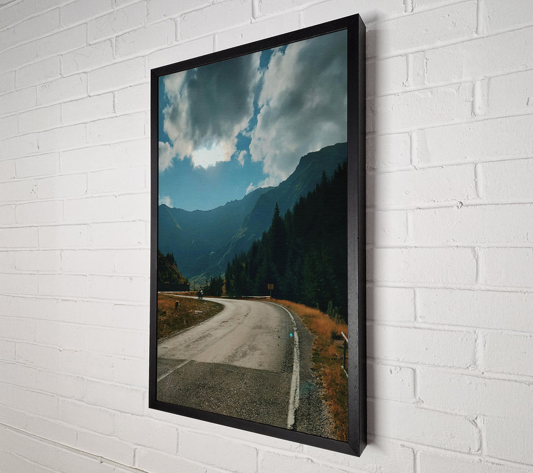  A Canvas Print of Blue Sky Mountain Road Canvas Print