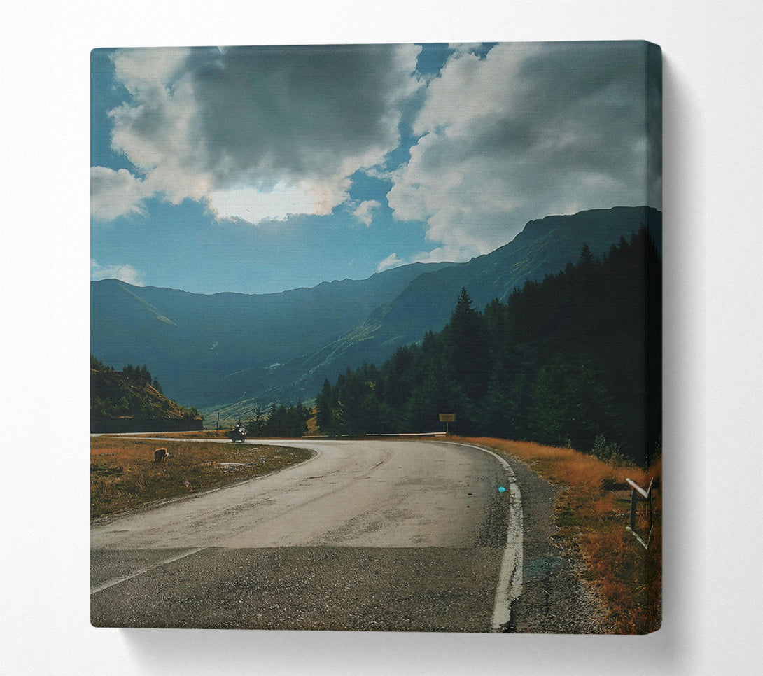  A Canvas Print of Blue Sky Mountain Road Canvas Print