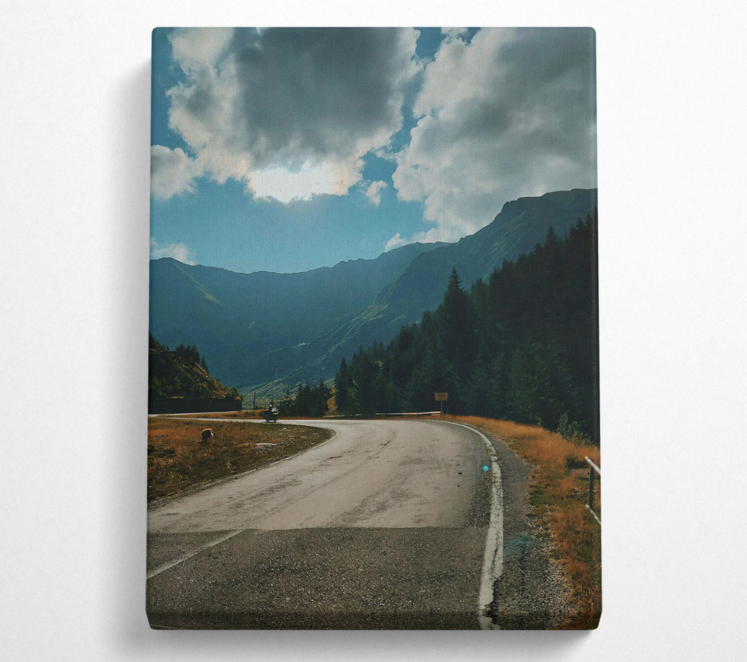  A Canvas Print of Blue Sky Mountain Road Canvas Print