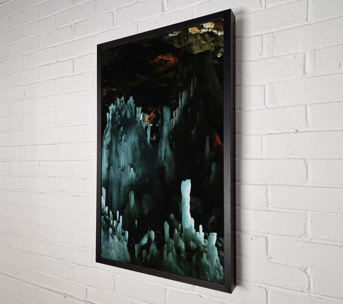  A Canvas Print of Teal Cave Stalagmites Canvas Wall Art