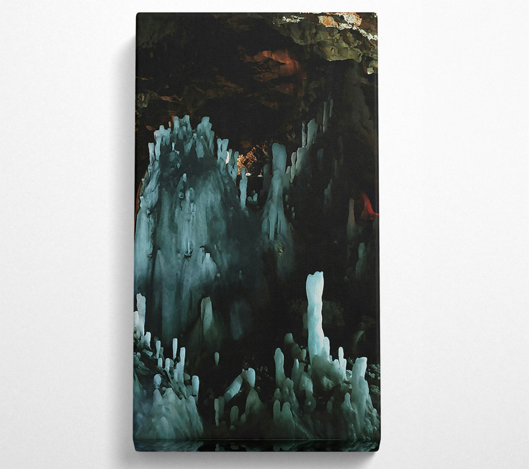  A Canvas Print of Teal Cave Stalagmites Canvas Wall Art