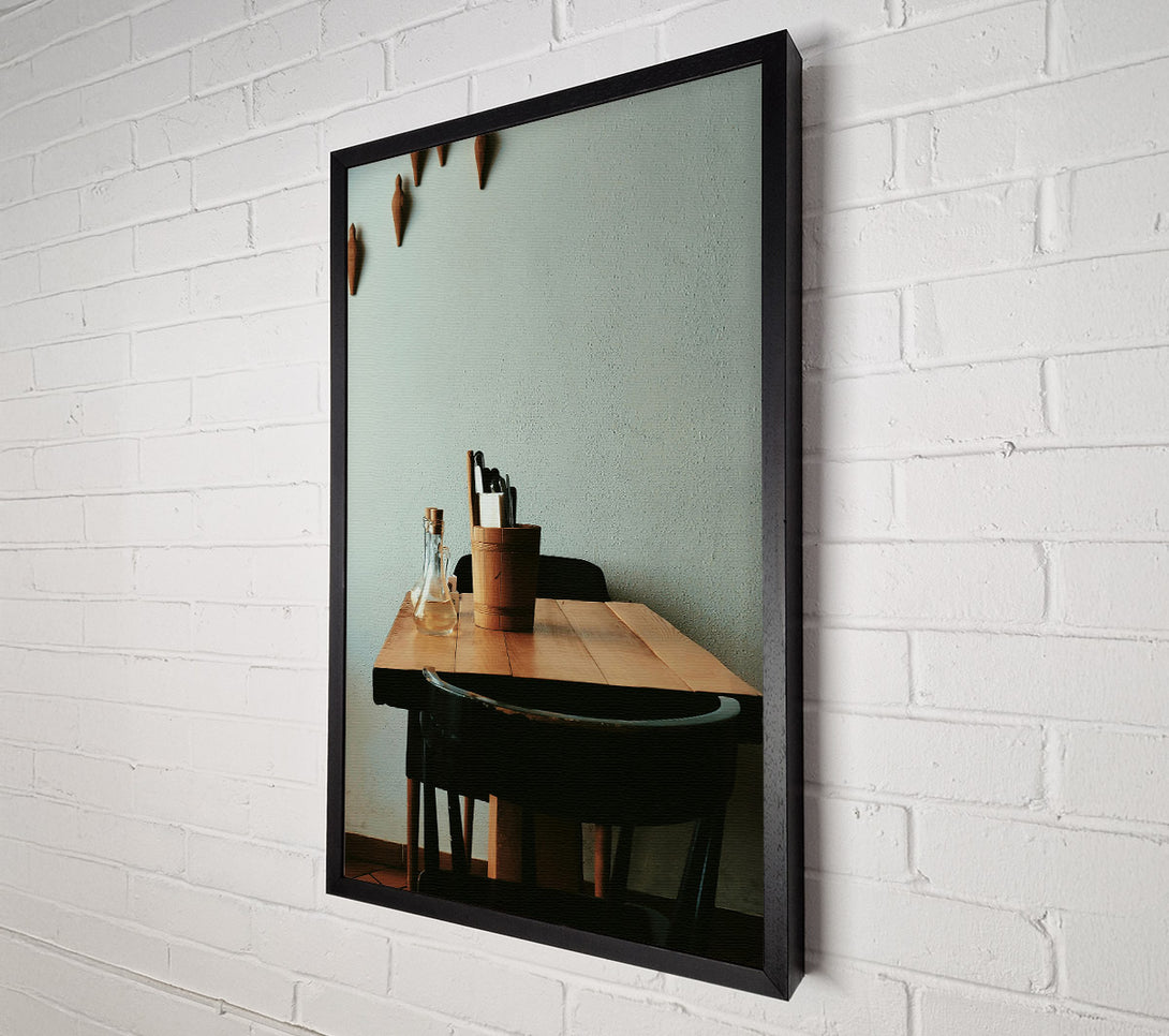  A Canvas Print of Wooden Table And Chair Canvas Art