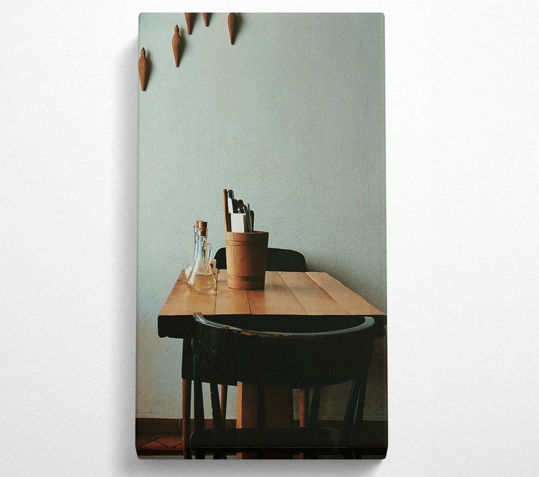  A Canvas Print of Wooden Table And Chair Canvas Art