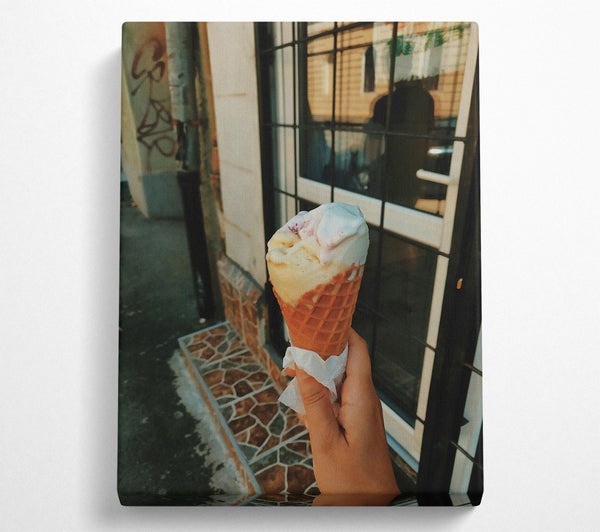  A Canvas Print of Vanilla Cone In The Sun Canvas Print