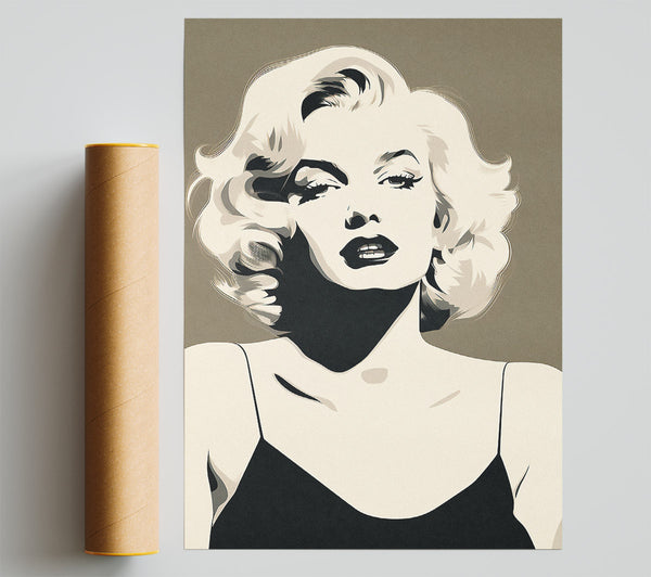 Marilyn Monroe Beige Sketch Giclee Print