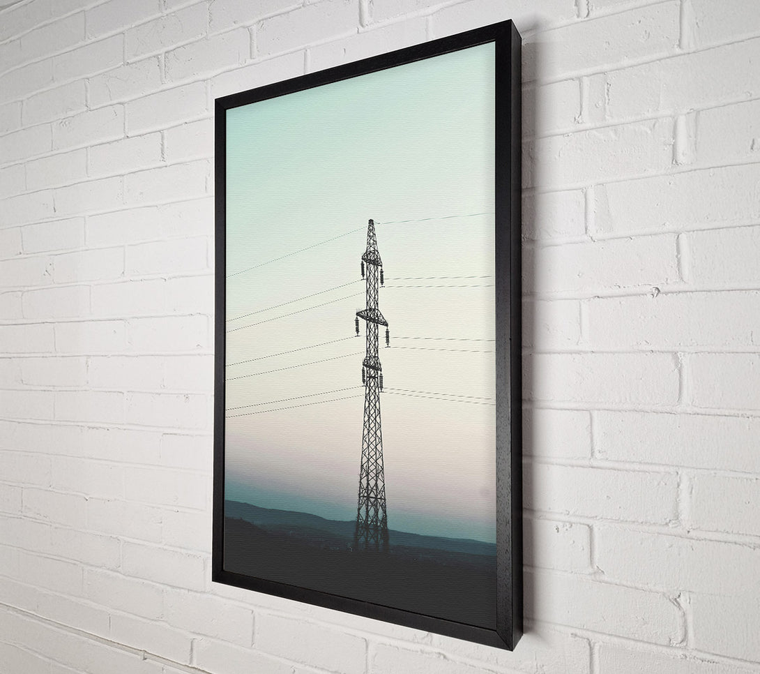 A Canvas Print of Teal Power Lines Canvas Wall Art