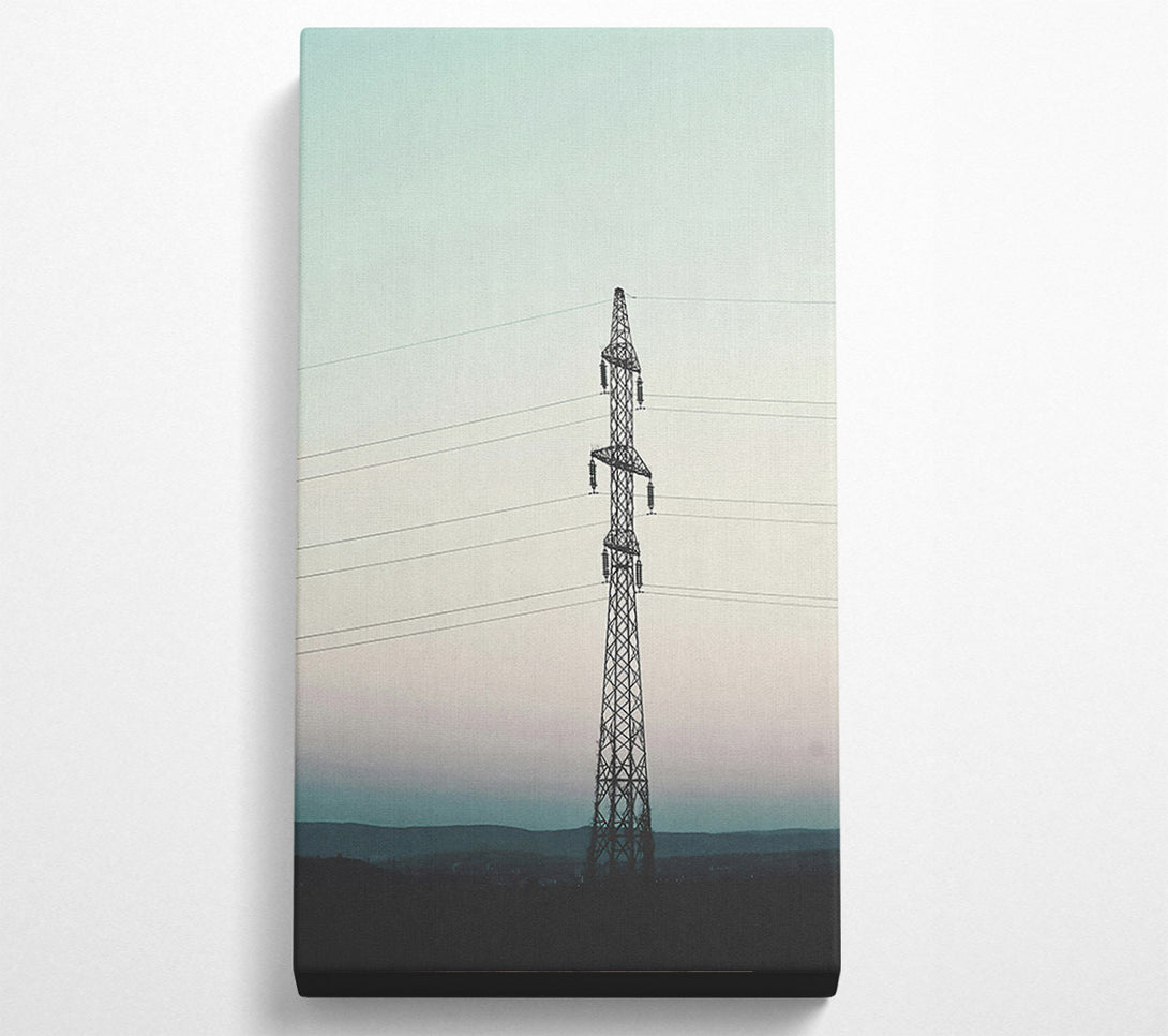  A Canvas Print of Teal Power Lines Canvas Wall Art