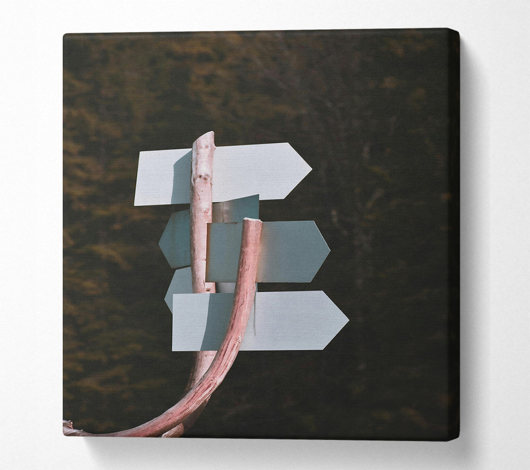 A Canvas Print of Pale Grey Directions Canvas Art